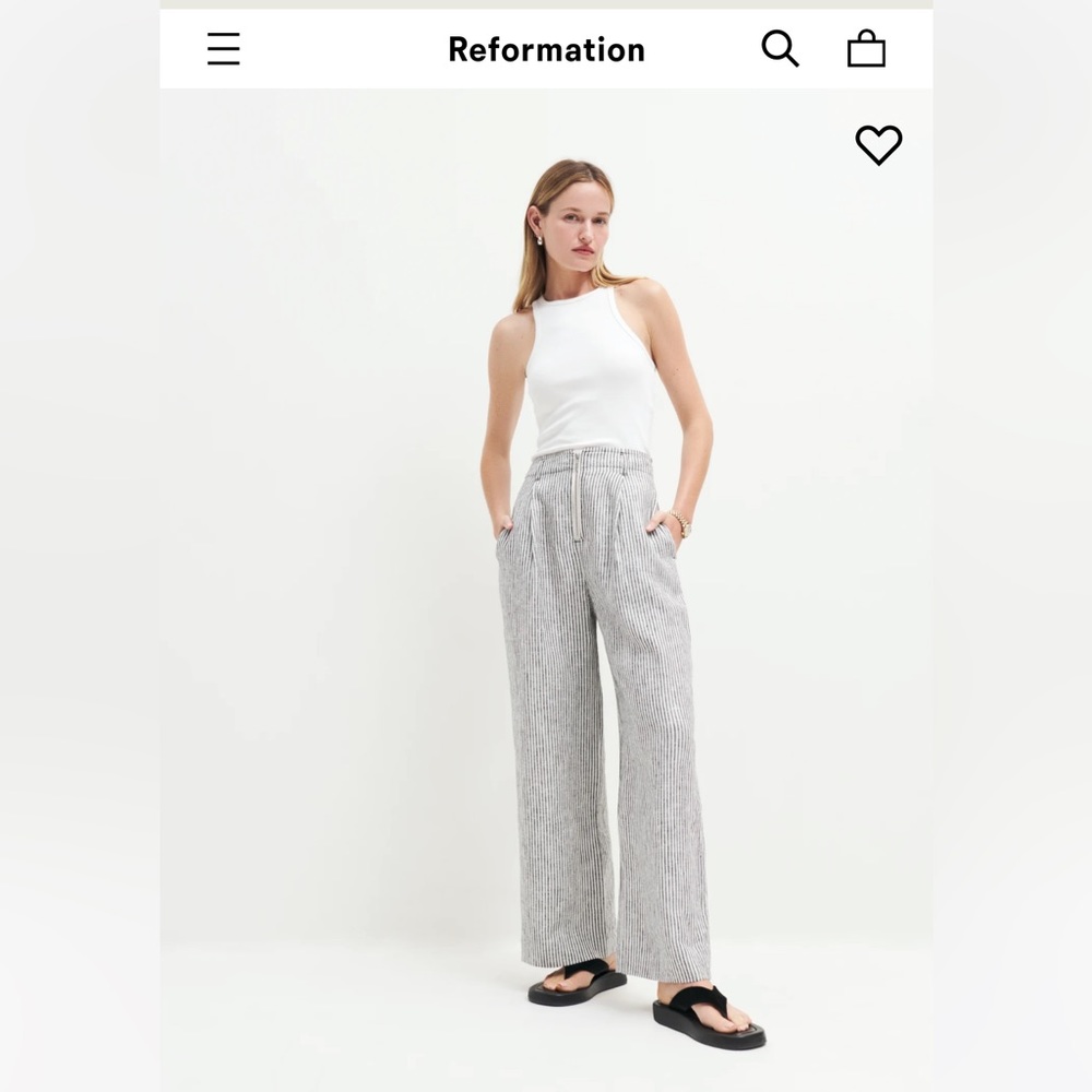 NWT Reformation Nico linen pant, size 2